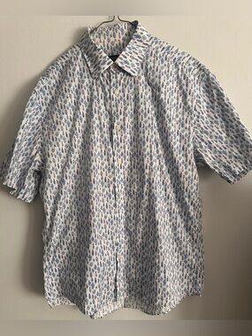Pronto Uomo Cactus Print Western Short Sleeve Button Up Shirt Mens Large